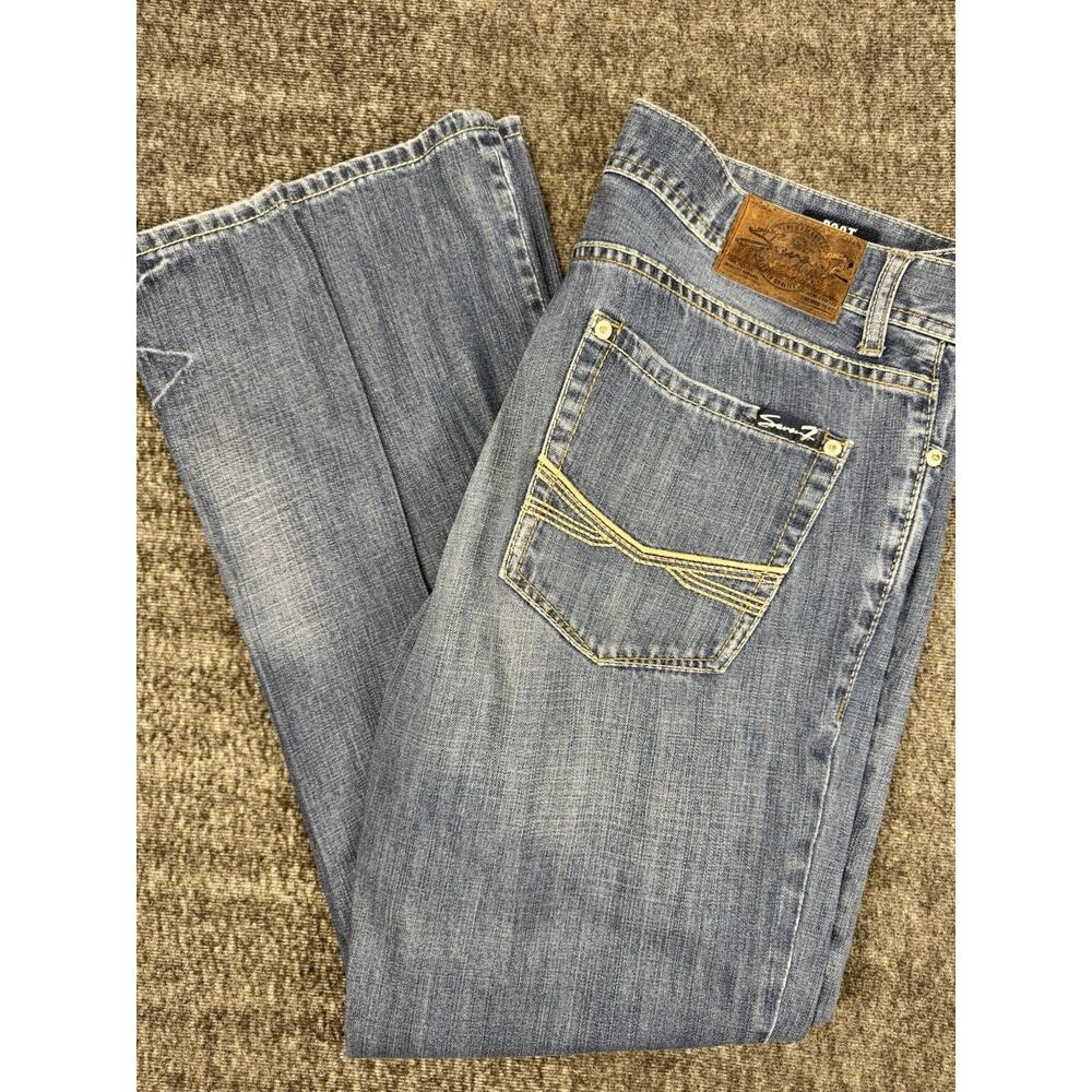 Mens Seven7 Bootcut Blue Jeans Size 36 By 32